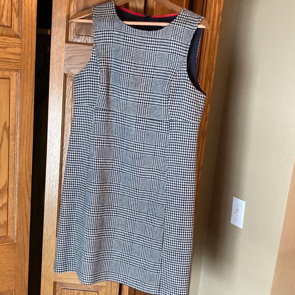 Boden navy and White Patterned Midi Dress